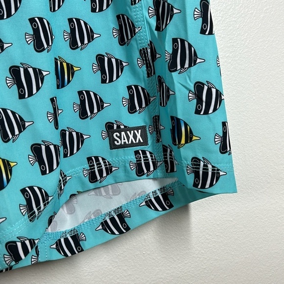 Saxx BETAWAVE 19” 2N1 DropTemp Cooling Liner Ballpark Pouch Swim Trunks NWT - Picture 2 of 10